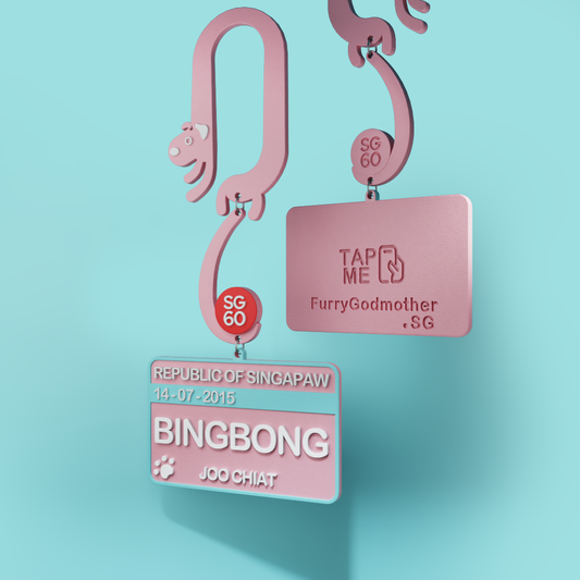 SingaPaw Pink-IC TAP ME™ Leash Tag