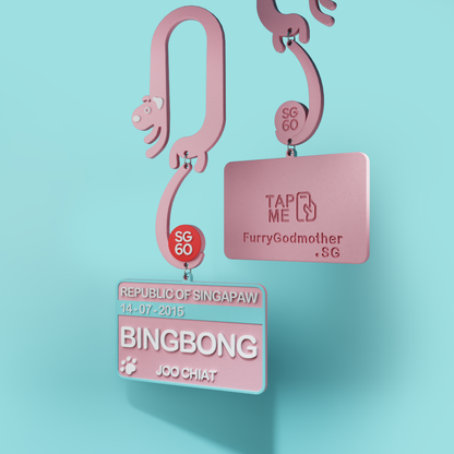 SingaPaw Pink-IC TAP ME™ Leash Tag